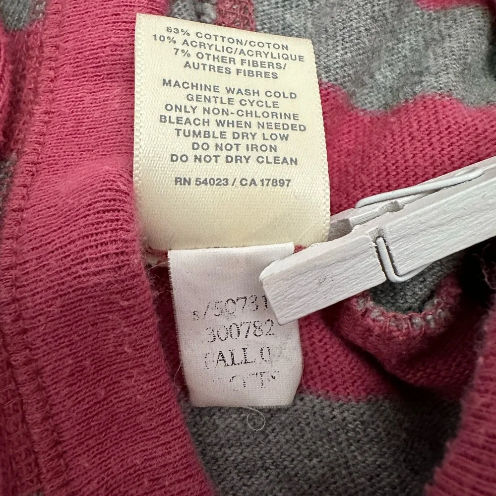 Old Navy Henley Striped Hooded One-Piece Heathered Gray Pink Size 12-18 months
